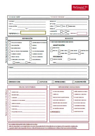 Formulario interactivo reparaciones ReSound